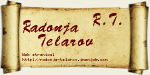 Radonja Telarov vizit kartica